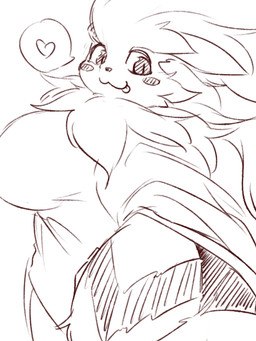 anthro anthrofied blush breasts female heart_symbol kemono looking_at_viewer pokemorph solo tongue fdokkaku nintendo pokemon arcanine canid canine generation_1_pokemon mammal pokemon_(species) 3:4 character_request monochrome