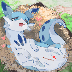 ambiguous_gender bedroom_eyes blue_body blush bodily_fluids cheek_tuft detailed_background disembodied_hand duo facial_tuft female female_focus feral feral_focus genital_fluids genitals grass heart_symbol humanoid_hands in_heat looking_at_another lying motion_lines multicolored_body narrowed_eyes on_back open_:3 plant seductive solo_focus sweat tail tailbutt tongue tongue_out tuft vaginal_fluids vulva white_body wide_crotch losebell mythology palworld pocketpair chillet dragon mammal mythological_creature mythological_scalie pal_(species) scalie 1:1 2024 digital_media_(artwork) hi_res