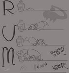 alcohol anthro beverage caught_in_the_act humor long_tail male rum shocked sneaking sniffing solo stealing tail tail_grabbing_object text possumgod ryder_the_pirate_(possumgod) american_opossum mammal marsupial absurd_res comic english_text hi_res sketch