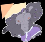 anthro barazoku big_bulge big_muscles boxer_briefs bulge butt clothing detailed_bulge huge_bulge huge_muscles hyper hyper_muscles male muscular muscular_anthro muscular_male nipples pecs shy solo submissive underwear wubbawolfy ja'aran_(sona) felid mammal pantherine snow_leopard absurd_res hi_res