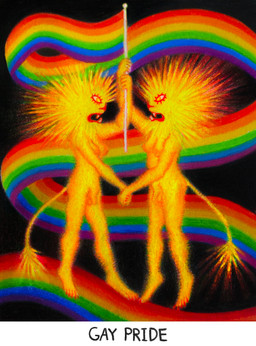 anthro areola balls barefoot breasts claws feet flag genitals gynomorph gynomorph/gynomorph intersex intersex/intersex lgbt_pride nipples nude penis pride_colors ink-the-artist monster 2023 absurd_res hi_res
