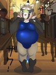 accessory anthro blush clothing embarrassed group headband humiliation male overweight overweight_male public public_humiliation school_swimsuit swimwear cuguifrou lifewonders live_a_hero shoen canid canine mammal raccoon_dog tanuki 3:4 hi_res