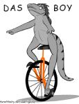 3_fingers 3_toes ambiguous_gender anthro chibi feet fingers grey_body grey_scales hair long_hair scales simple_background solo text toes unicycle vehicle white_background goina dat_boi das_(character) dinosaur dromaeosaurid prehistoric_species reptile scalie theropod velociraptor 2016 2d_animation animated english_text low_res meme short_playtime url