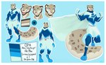 anthro beard big_tail clothing costume facial_hair male solo superhero tail jottace opalance felid mammal pantherine snow_leopard absurd_res hi_res model_sheet