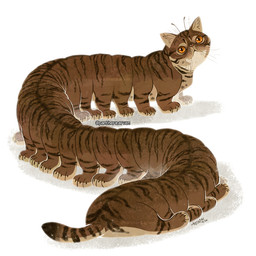ambiguous_gender antennae_(anatomy) black_stripes feral larva long_body looking_at_viewer multi_leg multi_limb orange_eyes pink_nose simple_background solo stripes tail whiskers white_background panthera_arven arthropod caterpillar domestic_cat felid feline felis hybrid insect mammal