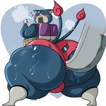 anthro big_butt biped blush bodily_fluids butt clothed clothing huge_butt huge_hips huge_thighs hyper hyper_butt hyper_hips hyper_thighs machine male rear_view simple_background solo sweat sweatdrop thick_thighs topless underwear wide_hips toastyboi level-5 yo-kai_watch b3-nk1 robonyan domestic_cat felid feline felis mammal robot 1:1 2024 absurd_res digital_media_(artwork) hi_res