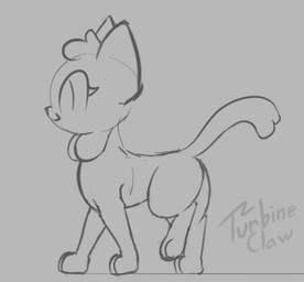 cheek_tuft facial_tuft female feral head_tuft jiggling paws simple_background smile solo tail tail_tuft tuft walk_cycle walking shatterstone jelly_cat_(turbineclaw) felid feline goo_creature mammal 2d_animation animated low_res sketch