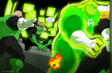4_arms 4_fingers angry anthro biped clothing dialogue energy_construct fingers gloves handwear male male/male multi_arm multi_limb muscular muscular_anthro muscular_male muscular_thighs text white_clothing white_gloves white_handwear wfa green_lantern green_lantern_(series) nintendo pokemon charkonian_graotl_ard kilowog salaak bolovaxian charizard generation_1_pokemon pokemon_(species) 2014 colored english_text