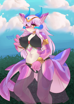 anthro biped black_clothing blue_horn bodily_fluids breasts camel_toe clothed clothing female female_anthro fish_tail genital_fluids hair hand_on_breast horn nipple_outline purple_body purple_hair sex_toy shy solo vaginal_fluid_string vaginal_fluids vaginal_fluids_through_clothing wet wet_clothing white_body yellow_eyes lalamedli mythology dragon mythological_creature mythological_scalie scalie absurd_res hi_res