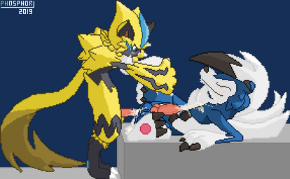 anal anal_penetration animal_genitalia animal_penis balls blue_body blue_fur blue_pawpads blush bodily_fluids canine_genitalia canine_penis claws cum cum_in_ass cum_inside cum_on_balls cum_on_belly cum_on_body cum_on_chest cum_on_chin cum_on_face cum_on_own_face cum_on_penis cum_on_self duo eyes_closed fur genital_fluids genitals knot leg_grab lying male male/male male_penetrated male_penetrating male_penetrating_male markings on_back pawpads penetration penis pink_pawpads sex simple_background smile standing tapering_penis transparent_background tuft white_body white_fur yellow_body yellow_fur conditional_dnp phosaggro nintendo pokemon canid canine felid generation_7_pokemon legendary_pokemon lycanroc mammal midnight_lycanroc pokemon_(species) zeraora 2019 alpha_channel dated digital_media_(artwork) hi_res pixel_(artwork)