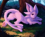 anus arm_tuft ass_up butt cheek_tuft claws elbow_tuft facial_tuft female feral fluffy fluffy_tail forest fur genitals grass light looking_back neck_tuft open_mouth organs pawpads pink_body pink_fur plant presenting purple_body purple_eyes purple_fur pussy rock solo stomach tail teasing tongue tongue_out tree tuft vaginal joeumbre nintendo pokemon eeveelution espeon felid feline generation_2_pokemon mammal pokemon_(species) hi_res lighting shaded