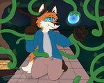 anthro bulge clothed clothing ear_penetration fur hypnosis kneeling leaf male mind_control orange_body orange_fur orb penetration plant ringed_eyes solo spiral_eyes tentacle_in_ear tentacle_penetration tentacle_under_clothing tentacles tree slimedagger proxyfox canid canine fox mammal 2020 5:4 digital_media_(artwork) watermark