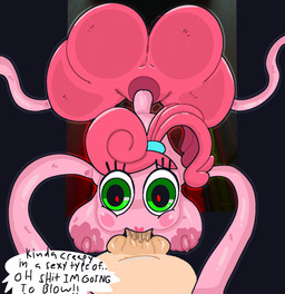 areola balls big_breasts big_butt breasts butt dialogue duo eyelashes fellatio female first_person_view genitals green_eyes hair long_limbs male male/female nipples oral penile penis pink_areola pink_body pink_hair pink_nipples pseudo_hair sex speech_bubble tan_body tan_skin text wide_hips mschaox6 mob_entertainment poppy_playtime mommy_long_legs human humanoid living_toy mammal english_text hi_res