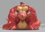 3_toes abs anthro balls barazoku biceps big_balls big_muscles big_pecs big_penis biped brown_hair chin_spikes claws closed_smile countershade_face countershade_scales countershade_tail countershade_torso countershading crouching deltoids erection facial_spikes feet finger_claws fingers genitals glans grey_background hair hands_on_legs hands_on_thighs horn huge_balls huge_muscles huge_penis humanoid_genitalia humanoid_penis jaw_spikes looking_at_viewer low-angle_view male male_anthro mouth_closed multicolored_body multicolored_scales muscular muscular_anthro muscular_male nipples non-mammal_balls non-mammal_nipples nude nude_anthro nude_male pecs penis pink_glans red_body red_scales scales simple_background smile smiling_at_viewer solo spikes spikes_(anatomy) tail toe_claws toes two_tone_body two_tone_scales two_tone_tail white_claws white_finger_claws white_horn white_toe_claws yellow_balls yellow_body yellow_countershading yellow_nipples yellow_penis yellow_scales nitrosimi96 european_mythology mythology zack_(nitrosimi96) dragon mythological_creature mythological_scalie scalie western_dragon wingless_dragon absurd_res digital_media_(artwork) full-length_portrait hi_res portrait shaded