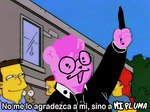 anthro hair male pink_body pink_hair shitpost text isi third-party_edit the_simpsons bear mammal low_res meme sketch spanish_text