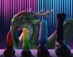 abstract_background ambiguous_gender animal_dildo animal_sex_toy antlers blue_eyes brown_hair canine_dildo claws countershade_torso countershading detailed_scales dildo ears_back equine_dildo fangs feral finger_claws green_body green_scales hair horn long_hair long_neck membrane_(anatomy) membranous_wings nose_spike pivoted_ears scales sex_toy sex_toy_background shadow solo teeth wings deanosaior bad_dragon mythology alois_(dakota_windrunner) dragon mythological_creature mythological_scalie scalie 2022 detailed hi_res shaded watermark