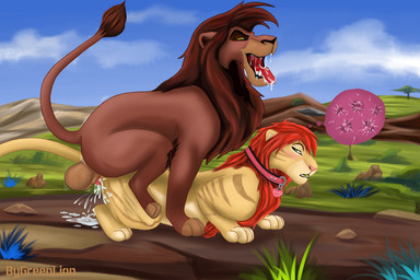 ball balls big_balls bodily_fluids collar cum cum_in_vagina cum_inside cum_on_ground drooling duo fantasy female feral genital_fluids genitals huge_balls impregnation internal male male/female mane multiple_ova ovum penetration pose saliva sex sperm_cell vaginal vaginal_penetration greenlion disney the_lion_king kovu_(the_lion_king) nalaa felid feline lion mammal pantherine 3:2 digital_media_(artwork)