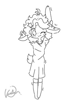 blush clothed clothing footwear fully_clothed hair kasika kemono looking_at_viewer one_eye_closed oversized_clothing oversized_shirt oversized_topwear scut_tail shirt short_hair short_tail smile socks solo star_accessory tail topwear yawning_position alice_(xammyxx) deer mammal 3:4 black_and_white hi_res monochrome signature sketch watermark