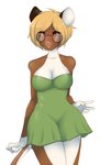 anthro blonde_hair breasts brown_body brown_fur cleavage clothed clothing countershade_torso countershading dress eyewear female fully_clothed fur glasses hair short_hair smile solo sundress white_body white_fur here-kitty-kitty pontik_(dannfirefeet) mammal mouse murid murine rodent digital_media_(artwork) shaded