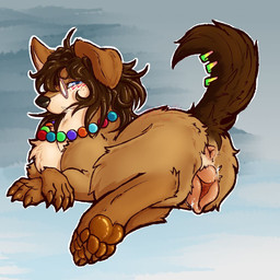 animal_genitalia animal_vulva anus canine_genitalia canine_vulva eyewear female feral gaping gaping_vagina genitals glasses plump_labia soft_lighting solo vulva hirothedragon canid canine mammal 1:1 hi_res