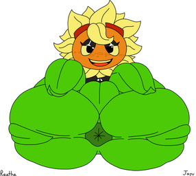 anus bedroom_eyes big_anus big_butt big_vulva black_clothing black_eyes black_eyeshadow black_mouth black_shirt black_topwear blonde_hair butt butt_grab butt_squish clothing eyelashes eyeshadow eyewear eyewear_on_head female flower freckled_face freckles front_view genitals goggles goggles_on_head green_anus green_body hair hand_on_butt hand_on_own_butt huge_butt leaf leaf_arms leaf_legs looking_at_viewer lying makeup narrowed_eyes not_furry on_back open_mouth open_smile orange_face petal_hair petals plant plump_labia presenting presenting_anus presenting_hindquarters pseudo_hair red_eyewear red_goggles red_tongue seductive shirt simple_background smile smiling_at_viewer solo spread_butt spreading squish teeth text tongue topwear vulva white_background yellow_petals yellow_sclera yellow_teeth allagainstyou reathe third-party_edit electronic_arts plants_vs._zombies plants_vs._zombies_heroes popcap_games solar_flare_(pvz) elemental_creature elemental_humanoid flora_fauna flower_creature humanoid plant_humanoid sunflower_(pvz) 2026 artist_name color_edit colored digital_media_(artwork) flat_colors hi_res