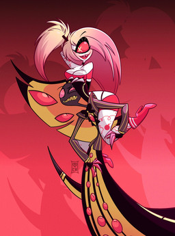 1_eye black_body blonde_hair breasts claws clothed clothing detailed_background duo fangs female hair male male/female multi_eye multicolored_body multicolored_hair open_mouth open_smile pink_hair smile tattoo teeth thick_thighs tongue two_tone_body two_tone_hair white_body wide_hips yellow_body cycoriot hazbin_hotel hellaverse cherri_bomb_(hazbin_hotel) sir_pentious_(hazbin_hotel) cyclops demon humanoid reptile scalie snake hi_res