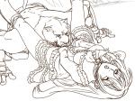 clothing cunnilingus dress duo female for_a_head looking_pleasured lying male male/female muscular on_back open_mouth oral sex vaginal wrestler omochikaeru tekken emilie_rochefort king_(tekken) animal_head animal_humanoid felid human humanoid jaguar mammal pantherine 4:3 sketch