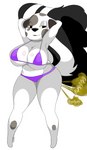 anthro big_breasts bikini blush body_blush breast_blush breasts clothing fart fart_cloud fart_fetish female female_farting green_fart_cloud looking_at_viewer onomatopoeia seductive skunk_tail solo sound_effects swimwear text two-piece_swimsuit imaranx animal_crossing nintendo portia_(animal_crossing) canid canine canis dalmatian domestic_dog mammal absurd_res hi_res