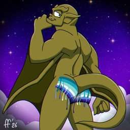 bodypaint butt closed_smile green_body lgbt_pride male mouth_closed nude nude_male painted_butt pride_colors smile solo tail vincian_pride_colors white_sclera wings fabfelipe disney gargoyles lexington_(gargoyles) gargoyle humanoid 1:1 2026 hi_res