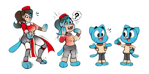 4_fingers 5_fingers age_regression anthro barefoot base_one_layout basic_sequence black_eyes blue_body breasts breasts_shrinking brown_eyes brown_hair clothed clothing eyebrows fangs feet female fingers four_frame_image four_frame_sequence ftm_transformation fur gender_transformation gesture hair hand_gesture human_to_anthro linear_sequence male one_row_layout open_mouth ponytail red_nose shrinking simple_background size_transformation smile solo species_transformation standing teeth text thumbs_up tongue transformation transformation_sequence young redflare500 cartoon_network the_amazing_world_of_gumball gumball_watterson mzia_kachibadze domestic_cat felid feline felis human mammal digital_media_(artwork) hi_res sequence