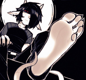 5_toes alternative_fashion barefoot belt big_foot black_background black_hair black_nails bottomwear claws clothed clothed_humanoid clothed_male clothing colored_nails emo feet finger_claws foot_fetish foot_focus fully_clothed fully_clothed_humanoid fully_clothed_male hair horn humanoid_feet humanoid_pointy_ears looking_at_viewer low-angle_view male male_humanoid nails pants plantigrade pointy_ears shirt simple_background sitting soles solo tail toe_claws toes topwear white_background dondon don_(dondon) demon demon_humanoid humanoid tailed_humanoid