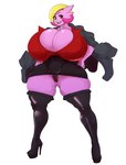 big_breasts boots bottomwear breasts camel_toe cleavage clothed clothing curvy_figure female footwear hair high_heeled_boots high_heels huge_breasts hyper hyper_breasts jacket legwear looking_at_viewer pink_body pink_hair platform_boots platform_footwear platform_heels red_eyes shirt shoes simple_background skirt smile solo standing thick_thighs thigh_boots thigh_gap thigh_highs topwear underwear voluptuous white_background wide_hips bewbchan game_freak nintendo pokemon gabby_(docbats) gardevoir generation_3_pokemon humanoid mammal pokemon_(species) absurd_res digital_media_(artwork) hi_res