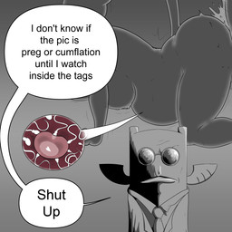 ambiguous_belly_bump ambiguous_gender anthro bodily_fluids bouncing_breasts breasts clothing coat cum cum_in_vagina cum_inside cum_splatter cutaway duo eyewear faceless_character female female/ambiguous female_penetrated from_behind_position genital_fluids glasses heart_symbol humor impregnation lab_coat male male/female nipples nude ovum ovum_with_heart penetration penile penile_penetration penis_in_vagina sex shitpost simple_background speech_bubble sperm_cell sweat text topwear totem vaginal vaginal_penetration strobe-totem_(artist) ambiguous_species mammal 1:1 digital_media_(artwork) english_text hi_res meme