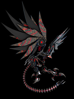 big_claws black_background claws feral flying glowing glowing_eyes glowing_markings long_tail machine male markings mechanical_tail mechanical_wings multi_eye red_eyes red_glow rust segmented_tail simple_background solo spread_wings tail toe_claws weapon_tail wheel wings wire deino_(artist) magnesium_(deino) robot robot_feral 2015 3:4 3d_(artwork) autodesk_3ds_max_(artwork) digital_media_(artwork) full-length_portrait hi_res portrait
