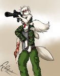 anthro camo camo_print duo female fur gore gun male ranged_weapon red_body red_fur sl8 weapon dekaisen tala_(teveriss) zanshin canid canine canis mammal wolf hi_res brother_(lore) brother_and_sister_(lore) sibling_(lore) sister_(lore)