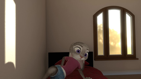 anthro clothed clothed_anthro clothed_female clothing day detailed_background female fur grey_body grey_fur inside nude nude_anthro nude_female pose seductive solo anonymous_artist disney zootopia judy_hopps lagomorph leporid mammal rabbit 16:9 3d_(artwork) 3d_animation animated blender_(artwork) blender_eevee_(artwork) digital_media_(artwork) hi_res no_sound pinup short_playtime video widescreen