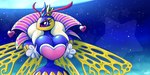 antennae_(anatomy) anthro big_breasts blue_body breasts cleavage clothed clothing crown female headgear purple_eyes solo star wings latiar kirby_(series) kirby_triple_deluxe nintendo queen_sectonia arthropod bee hymenopteran insect 2022 2:1 digital_media_(artwork) hi_res