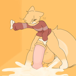 animal_genitalia animal_penis anthro balls big_penis bodily_fluids bottomless bottomless_anthro bottomless_male brown_clothing brown_sweater brown_topwear cheek_tuft clothed clothing countershade_face countershade_tail countershade_torso countershading cum cum_on_ground cum_pooling equine_genitalia equine_penis erection excessive_cum excessive_genital_fluids facial_tuft feet fluffy fluffy_tail fur genital_fluids genitals gloves_(marking) hand_on_genitalia hand_on_own_genitalia hand_on_own_penis hand_on_penis heart_symbol huge_penis hyper hyper_genitalia hyper_penis leg_markings male male_anthro markings multicolored_body multicolored_fur multicolored_tail orange_background orange_balls orange_body orange_ears orange_fur orange_tuft pattern_clothing pattern_sweater pattern_topwear penis pink_penis simple_background socks_(marking) solo striped_clothing striped_sweater striped_topwear stripes sweat sweater sweater_only tail tan_body tan_countershading tan_feet tan_hands throbbing throbbing_penis topwear topwear_only tuft two_tone_body two_tone_fur two_tone_tail horniicat alex_(horniicat) domestic_cat felid feline felis mammal 1:1 2024 digital_media_(artwork) hi_res