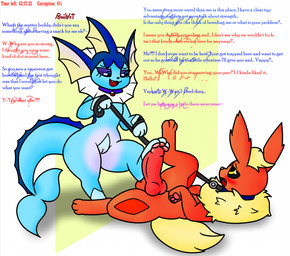 after_transformation animal_genitalia animal_penis bdsm black_nose black_sclera blue_body blue_countershading blue_eyes blue_markings canine_genitalia canine_penis collar color_coded color_coded_text countershade_crotch countershading dialogue diamond_(marking) duo ear_frill erection eye_contact feet female female_feral feral feral_on_feral foot_fetish foot_on_penis foot_play footjob frill_(anatomy) fur gender_transformation genitals glistening glistening_body greeting head_crest head_frill knot leash leashed_collar leg_markings looking_at_another looking_at_partner lying male male/female male_feral markings neck_frill nude on_back on_hind_legs open_mouth open_smile orange_body pawpads paws penile penis petplay pink_pawpads pokeball pokeball_collar pokemon_speak profanity purple_body purple_sclera quadruped red_markings roleplay semi-anthro sex side_view simple_background smile socks_(marking) spread_legs spreading standing tail tail_frill text three-quarter_view transformation translucent_text vulva yellow_body yellow_eyes yellow_fur pomiart nintendo pokemon max_(pomiart) canid eeveelution flareon generation_1_pokemon mammal pokemon_(species) vaporeon 2024 artist_name colored english_text hi_res