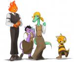 alternate_universe ambiguous_gender anthro armless black_hair clothed clothing eyewear female fire fur glasses group hair male purple_body purple_fur simple_background smile white_background stroberry_oatmeal undermafia undertale undertale_(series) bratty_(undertale) catty_(undertale) grillby monster_kid domestic_cat elemental_creature elemental_humanoid felid feline felis fire_creature fire_humanoid humanoid mammal reptile scalie hi_res