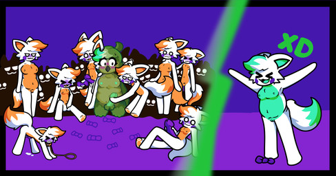 ambiguous_gender anthro assimilation female genitals group group_sex harem intersex intersex/female orgy penis sex transformation caustic_bubonic five_nights_at_freddy's five_nights_at_freddy's_world five_nights_at_frickbear's_(series) five_nights_at_frickbear's_3 scottgames fan_character lolbit_(fnaf) lolbit_(frickbear's) avian bird canid canine fox mammal owl 2026 absurd_res digital_media_(artwork) hi_res