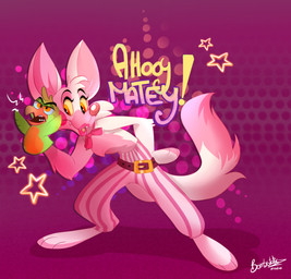 ambiguous_gender anthro anthrofied bow_tie eyeshadow feathers fur green_body green_feathers hair head_tuft lipstick makeup pink_body pink_fur pirate puppet solo standing tuft white_body white_fur bombstaticz five_nights_at_freddy's five_nights_at_freddy's_2 scottgames mangle_(fnaf) avian bird canid canine fox mammal parrot 2020 hi_res signature
