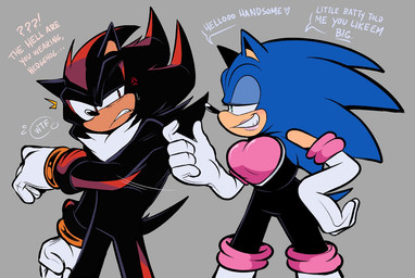 andromorph andromorph/male anthro armor bedroom_eyes bodysuit boots breastplate clothing cross-popping_vein dialogue duo flirting footwear gloves handwear heart_symbol intersex intersex/male legwear lipstick makeup male narrowed_eyes seductive shoes skinsuit smile speech_bubble text thigh_boots thigh_highs thought_bubble tight_clothing shaddycatz sega sonic_the_hedgehog_(series) rouge_the_bat shadow_the_hedgehog sonic_the_hedgehog eulipotyphlan hedgehog mammal 2024 digital_drawing_(artwork) digital_media_(artwork) english_text