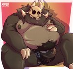 anthro areola armpit_hair big_bulge biped body_hair bulge detailed_bulge fluffy male male_anthro moobs nipples overweight overweight_anthro overweight_male pubes solo murderdroid_(artist) disney the_owl_house papa_titan_(the_owl_house) titan_(the_owl_house)