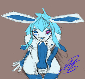 animal_genitalia animal_penis autofellatio balls big_penis blue_body blue_fur blue_hair blue_inner_ear blue_nipples blue_nose blue_penis blue_tongue blush blush_lines bodily_fluids brown_background canine_genitalia canine_penis cum cum_from_nose cum_in_mouth cum_in_nose cum_in_own_mouth cum_in_self cum_inside erection fellatio fur genital_fluids genitals hair hand_on_penis humanoid_hands knot knotted_penis leaking_cum looking_at_viewer looking_pleasured looking_up looking_up_at_viewer masturbation nipples nude_anthro nude_male one_eye_closed oral oral_masturbation penile penile_masturbation penis penis_in_mouth purple_eyes sex simple_background solo tongue tongue_out tongue_out_fellatio azushark nintendo pokemon fan_character north_(azushark) eeveelution generation_4_pokemon glaceon pokemon_(species) 2026 digital_drawing_(artwork) digital_media_(artwork) english_description sketch