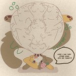 anthro belly big_belly endosoma face_imprint huge_belly imprint male multiple_prey oral_vore safe_vore solo text vore liwenenix liwen calico_cat domestic_cat felid feline felis mammal 1:1 comic english_text hi_res