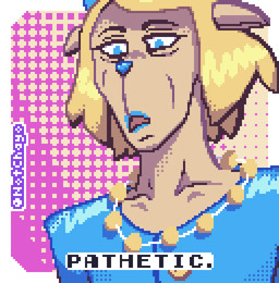 abstract_background anthro antlers blonde_hair blue_eyes blue_horn blue_lips blue_nose brown_body brown_fur collarbone disappointed ears_outwards female female_anthro fur gem hair horn jewelry lips looking_down mature_anthro mature_female necklace no_pupils pearl_(gem) pearl_necklace pivoted_ears solo text notchayo deltarune pathetic_(meme) undertale_(series) carol_holiday deer mammal 2025 digital_media_(artwork) english_text hi_res meme pixel_(artwork) signature