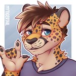 5_fingers anthro claws clothed clothing countershade_face countershade_fur countershade_neck countershading eyebrows fingers fur hair male markings pawpads solo spots spotted_body spotted_fur mytigertail cheetah felid feline mammal 1:1