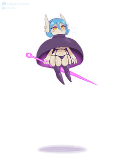 4_fingers anthro anthrofied big_breasts blue_hair blush breasts cloak clothed clothing female fingers garter_belt garter_straps hair holding_object legwear panties parachute_dress plant pokemorph psychic_powers short_stack simple_background smile solo text thick_thighs thigh_highs under_boob underwear white_background wide_hips yellow_eyes gammainks hollow_knight:_silksong hollow_knight_(franchise) nintendo pokemon team_cherry mandy_(gammainks) elemental_creature elemental_humanoid flora_fauna generation_6_pokemon humanoid mega_evolution mega_gardevoir plant_humanoid pokemon_(species) 2025 absurd_res artist_name digital_media_(artwork) hi_res
