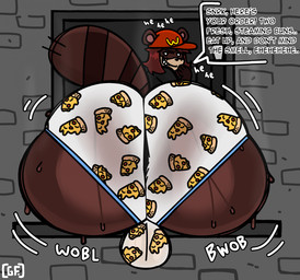 anal_request anthro anus_peek balls_outline big_butt black_clothing black_nose black_shirt black_topwear bodily_fluids bottom_heavy bottomwear brick brick_wall briefs brown_body brown_fur brown_hair bubble_butt bulge butt butt_focus chuckling clothed clothing curvy_figure detailed_bulge dialogue drive-thru exhibitionism fast_food fast_food_employee femboy fingers food fur genital_outline genitals glistening glistening_butt glistening_genitalia gloves_(marking) hair half-closed_eyes hat head_turned headgear headwear huge_butt huge_hips laugh logo looking_back male male_anthro markings mischievous_smile mole_(marking) mole_on_butt motion_lines multicolored_body multicolored_fur musk narrowed_eyes onomatopoeia oral_request panties partially_clothed partially_clothed_anthro partially_clothed_male pattern_bottomwear pattern_clothing pattern_panties pattern_underwear presenting presenting_hindquarters public public_exposure rear_view red_clothing red_hat red_headwear requesting rimming_request round_ears seductive sex_request shirt short_hair simple_eyes smile smug smug_grin solo sound_effects striped_markings striped_tail stripes sweat sweatdrop sweaty_butt tail tail_markings tan_body tan_fur text thick_thighs tight_panties topwear translucent translucent_clothing translucent_panties translucent_underwear two_tone_body two_tone_fur underwear voluptuous voluptuous_anthro voluptuous_male wall_(structure) white_eyes wide_hipped_anthro wide_hipped_male wide_hips wobbling wobbling_butt ghostfuckrr wcdonald's panna_cotta_(ghostfuckrr) canid canine mammal raccoon_dog tanuki 2026 artist_logo colored digital_drawing_(artwork) digital_media_(artwork) english_text hi_res shaded